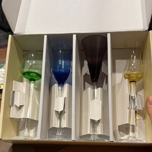 LENOX Set of Four Colorful Cordials Glasses